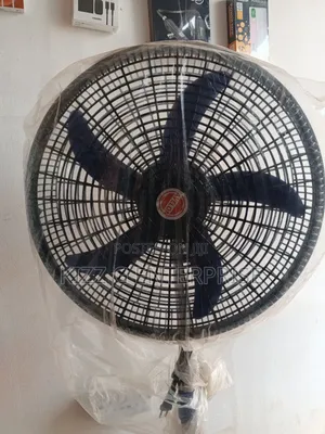 18-Inch Standing Fan - Black with Blue Blades