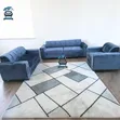 9 Seater Grey Velvet Sofa Set - 2