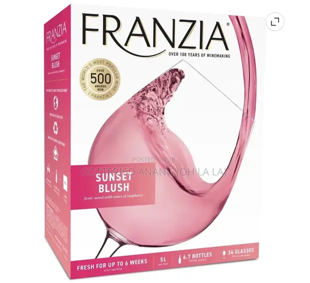 Franzia Sunset Blush Rose Wine, 5L Bag-in-Box - 1