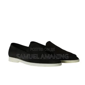 Loro Piana Summer Walk Loafers - Black Suede