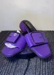 Block-Heel Sandals - Purple & Black - 1