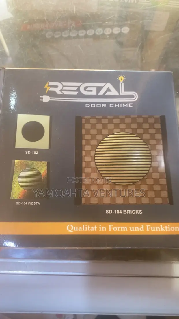 Regal Stereo Door Bell - White with Gold Pattern - 1