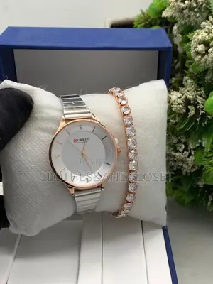 Curren 9041 Women's Analog Quartz Watch - Silver & Rose Gold