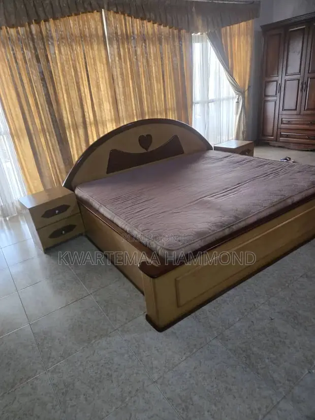 Double Bed with Orthopedic Mattress & Side Cupboards - 1