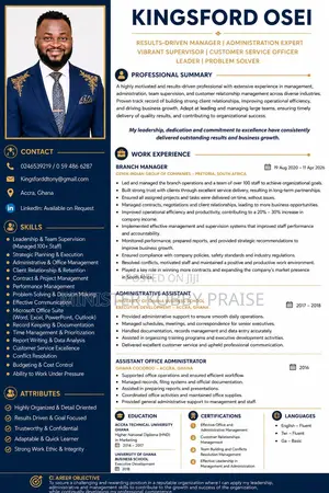 Clerical Administrative CV - Kingsford Ose