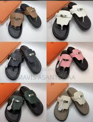 H&M Ladies Brown Leather Slippers - Size 39