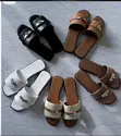 H&M Ladies Brown Leather Slippers - Size 39 - 2