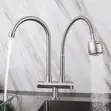 Stainless Steel Dual Kitchen Faucet with Filter Water Option - 3