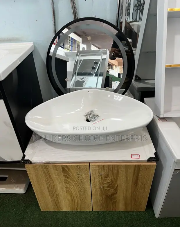 Counter Top Cabinets Basin with LED Mirror - 1