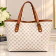 Elegant Ladies Designer Tote Bag with Matching Clutch - Brown Cream - 2