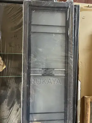 Brand New Aluminum Bathroom Door - Black