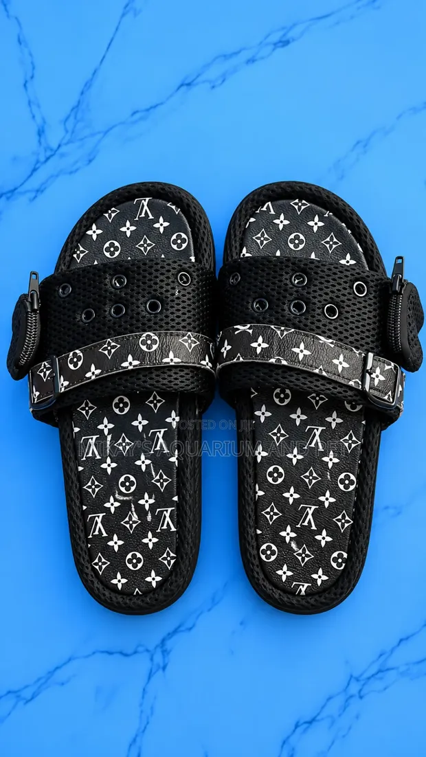Louis Vuitton Unisex Slides - Black Logo Batik - 1