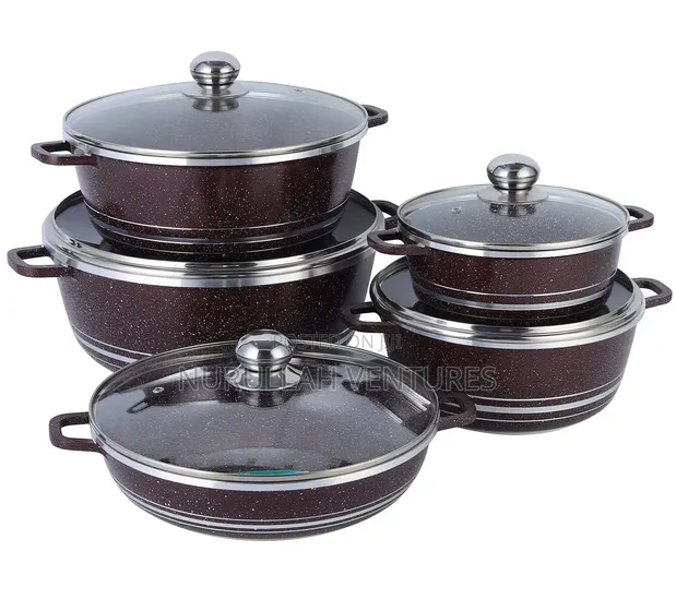 Premium Non-Stick Granite Cookware Set - Pots & Frying Pan - 1