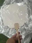 White Fan with Wooden Handle - 2
