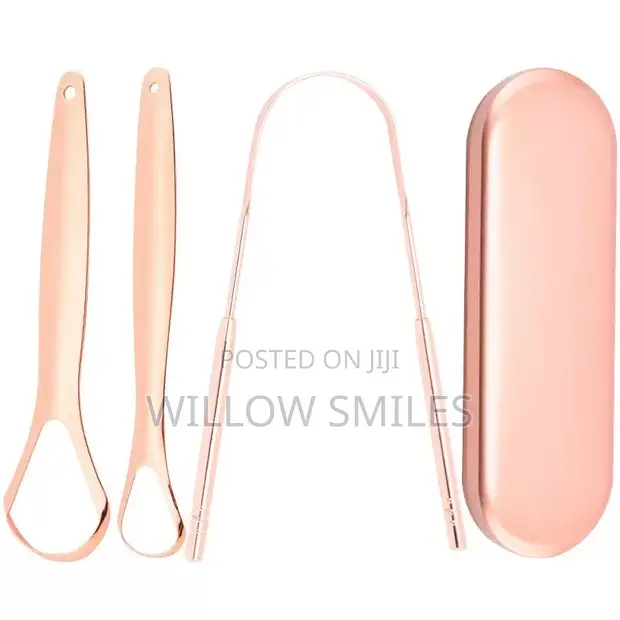 3-in-1 Clinical Stainless Steel Tongue Scraper with Case - 1