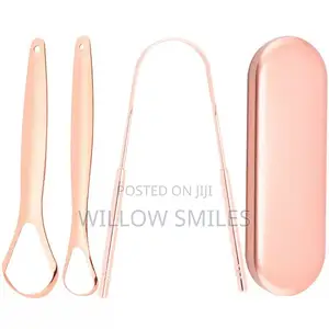 3-in-1 Clinical Stainless Steel Tongue Scraper with Case