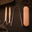 3-in-1 Clinical Stainless Steel Tongue Scraper with Case - 3