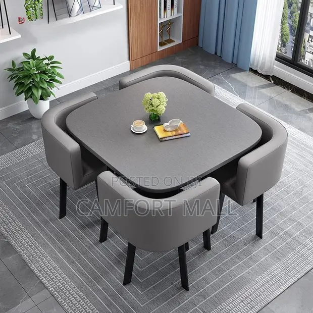 Modern 5-Piece Dining Set with 4 Chairs - 1