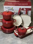 7-Piece Healthy Living Cast Iron Dutch Oven Set - 3