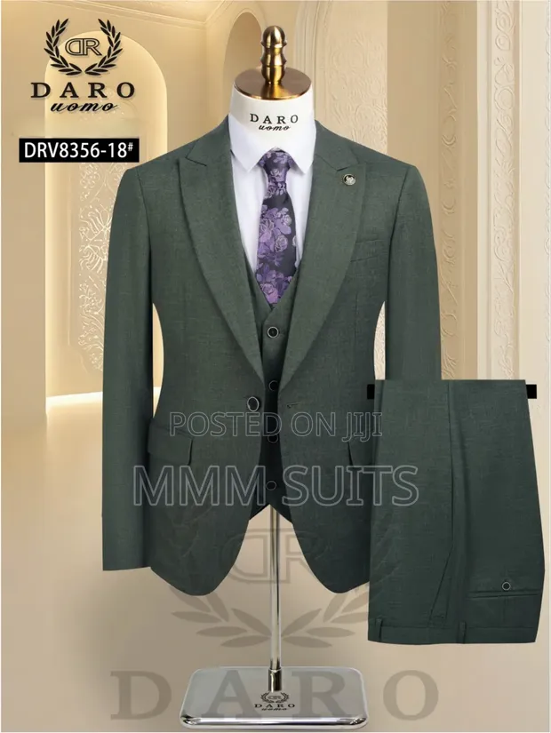 Classic Daro Men's 3-Piece Suit in Teal Green - 1