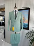 Classic 2-Piece Turkish Double-Breasted Men's Suit with Belt - 1