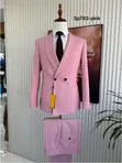 Timeless 2-Piece Double-Breasted Men's Suit in Baby Pink - 1