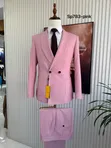 Timeless 2-Piece Double-Breasted Men's Suit in Baby Pink - 2