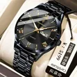 Poedagar 978 Men's Diamond-Studded Watch - Black - 1