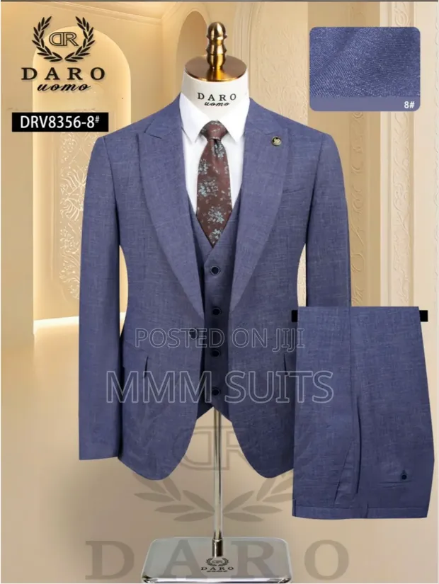 Timeless Daro 3-Piece Formal Suit with Black Buttons - 1