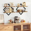 2pcs Double-Layer Geometric Diamond Wall Floating Shelf - 1