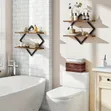 2pcs Double-Layer Geometric Diamond Wall Floating Shelf - 2