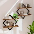 2pcs Double-Layer Geometric Diamond Wall Floating Shelf - 3