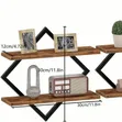 2pcs Double-Layer Geometric Diamond Wall Floating Shelf - 5