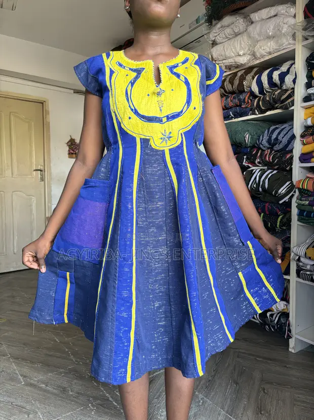 Blue and Yellow Smock Dress - 1