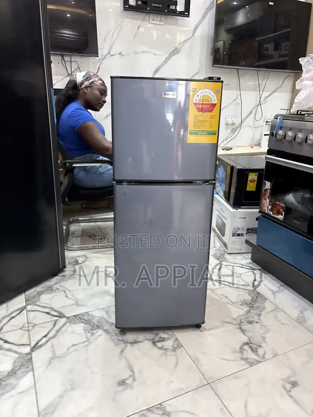 Brand New Nasco F2-13FL 112L Double Door Fridge (Dark Gray) - 1