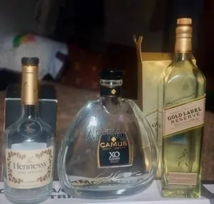 Empty Liquor Bottles - Hennessy, Johnny Walker, Camus