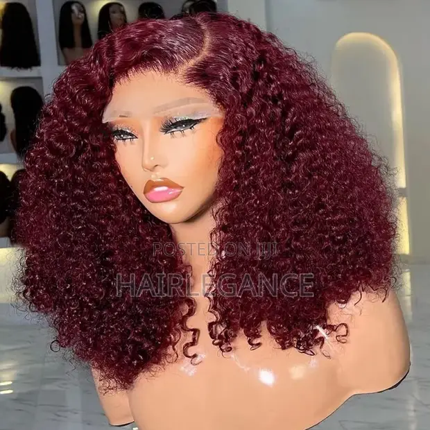 20" 4x4 99J Pixie Curl Human Hair Wig - 1