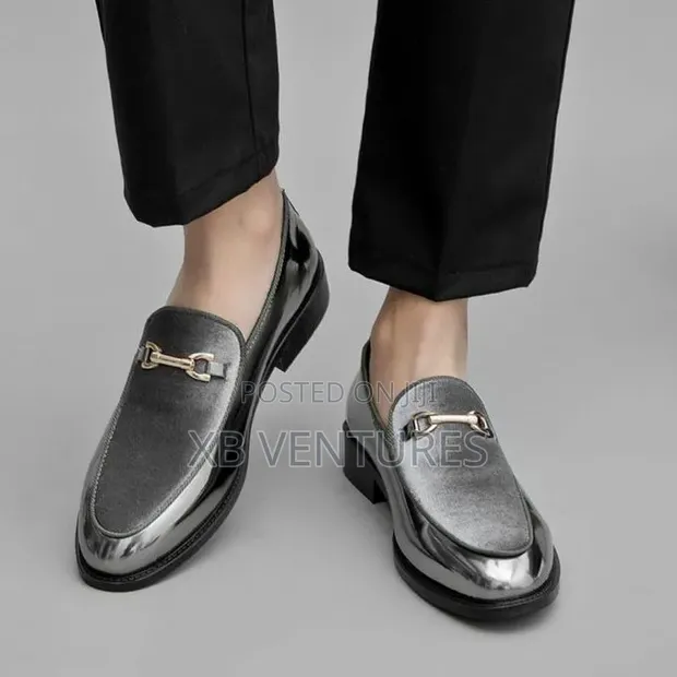 Italian Formal Loafers - Silver - 1