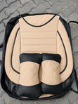 Leather Front / Material Rear Diamond Stitch Seat Cover - Universal - 3