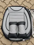 Leather Front / Material Rear Diamond Stitch Seat Cover - Universal - 5