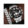 Men's Luxury Quartz Business Casual Watch with Cuban Chain Bracelet - 1