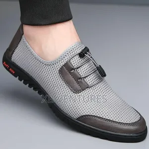 VEOUNDK Men's Breathable Mesh Loafers - Gray