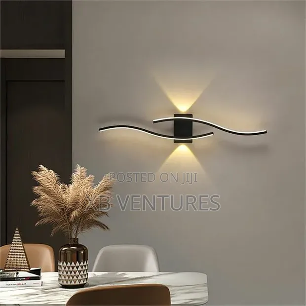LED Wave Bedside Wall Lamp - 3-Color Dimmable - 1