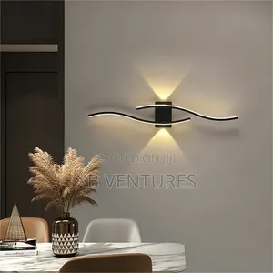 LED Wave Bedside Wall Lamp - 3-Color Dimmable