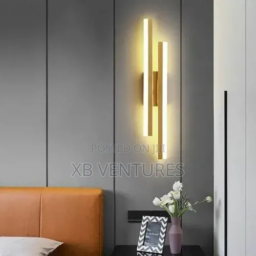 Gold 48CM Three-Color Light Minimalist Wall Lamp Acrylic Strip Light - 1