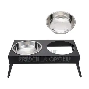 Anko Extra Large Twin Elevated Folding Pet Bowl