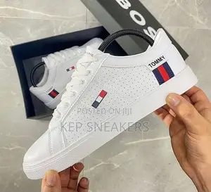 Tommy Hilfiger Low White Perforated Casual Sneakers