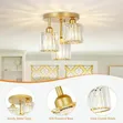 Modern Semi Flush Mount Crystal Ceiling Light - 3