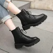 Women's Casual Platform Ankle Combat Boots - 1