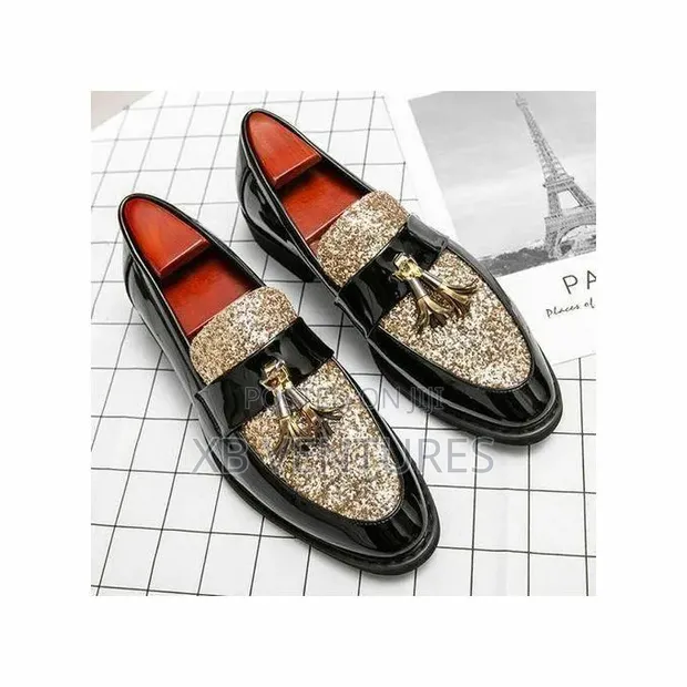 Formal Corporate Loafers - Gold & Black - 1